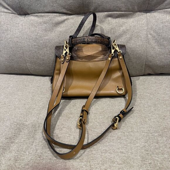 Rebecca Minkoff Stella Medium Convertible Backpack snake print/gold brown main image 11